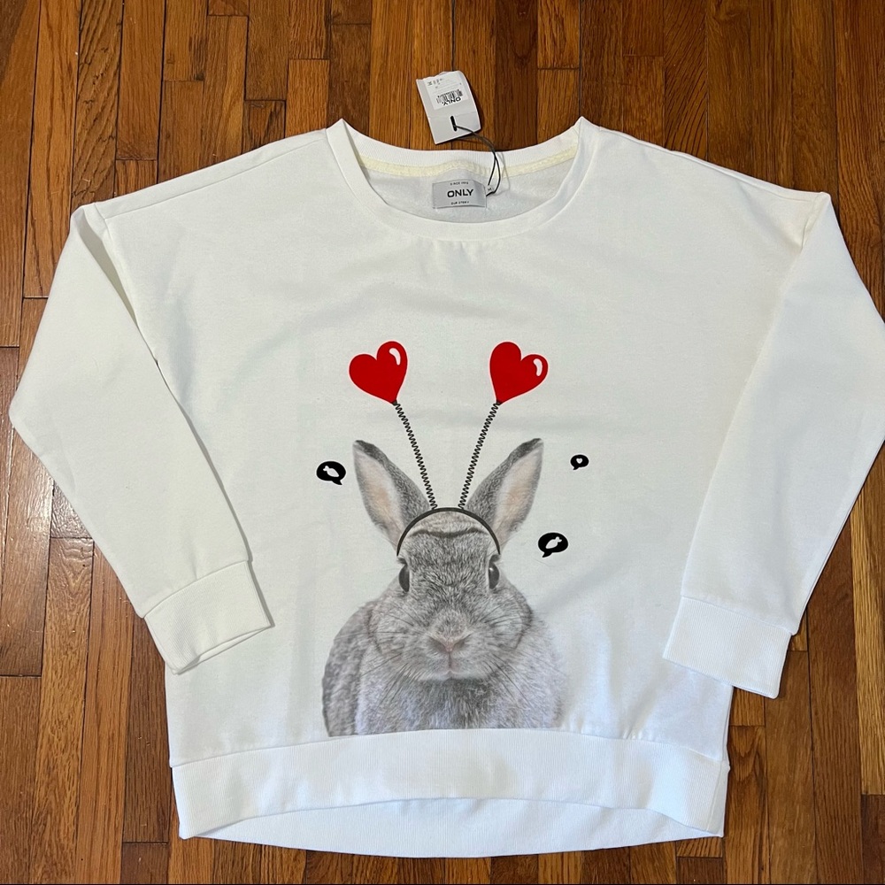 “Only” Rabbit Sweatshirt- medium NWT